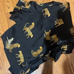 Silk cheetah pants